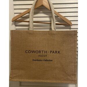 Coworth Park Ascot Dorchester Collection Burlap Carrying Souvenir Bag